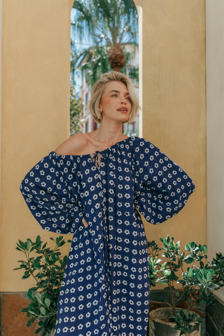 Zahra Midi Dress ~ Indigo