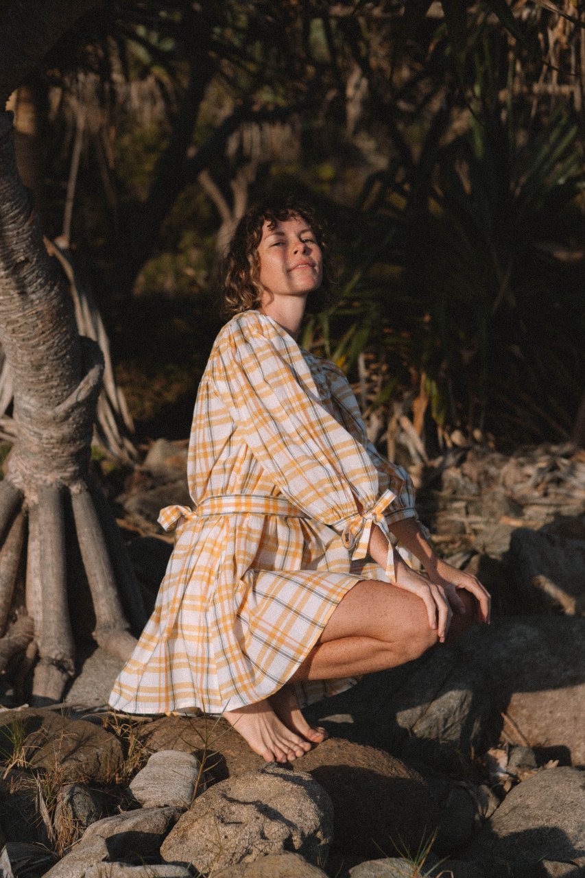 Freya Dress ~ Honeycomb Plaid