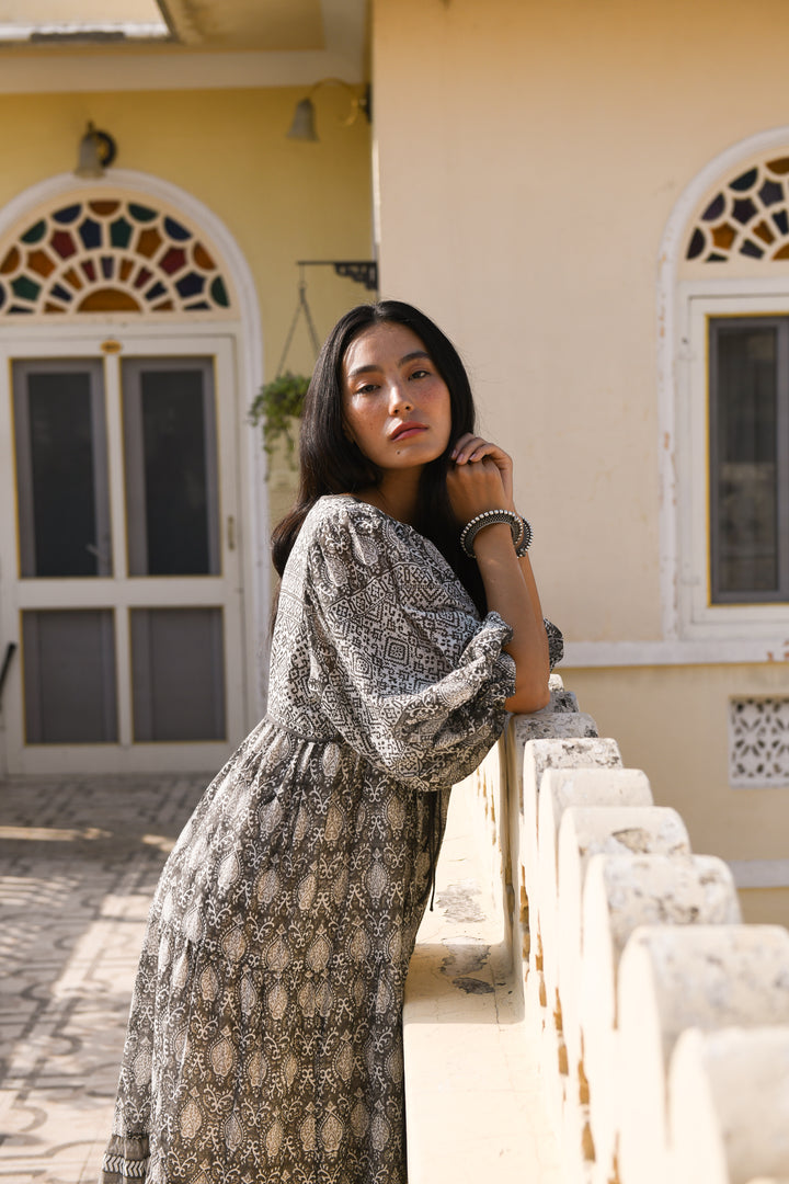 Jasmine Midi Dress ~ Charcoal