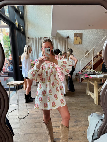 Ria Mini Dress ~ Strawberry Cream