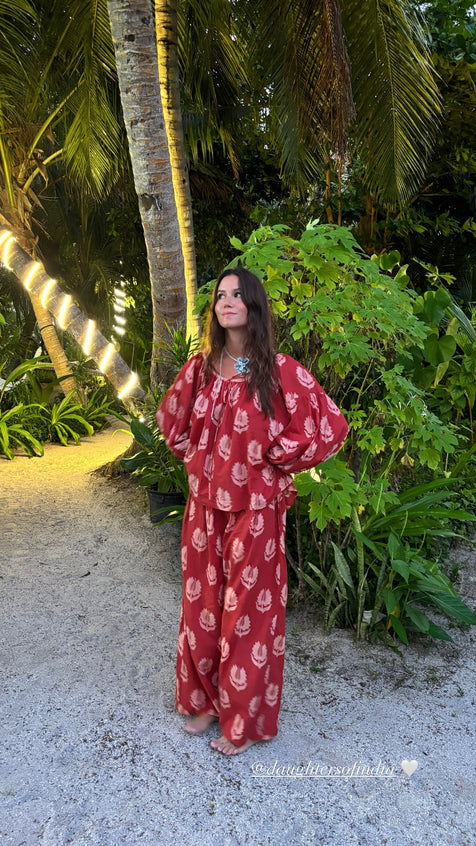 Ria Blouse ~ Ruby Red