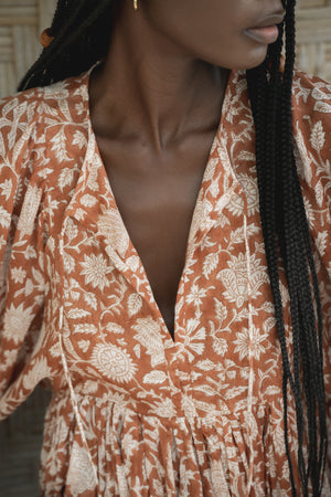 Kyra Midi Dress ~ Caramel