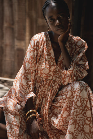 Kyra Midi Dress ~ Caramel