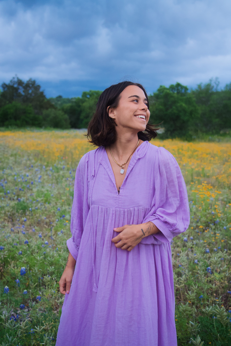 Kyra Maxi Dress ~ Lilac Gauze