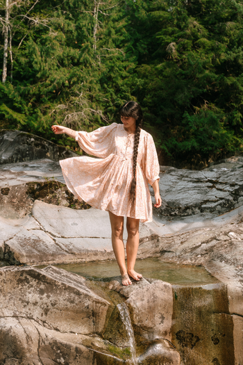 Kyra Mini Dress ~ Apricot Blush